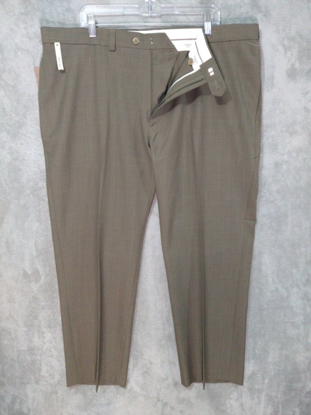 Haggar Dress Pants Mens 42x29 Brown ECLO Classic Fit Flat Front No Iron